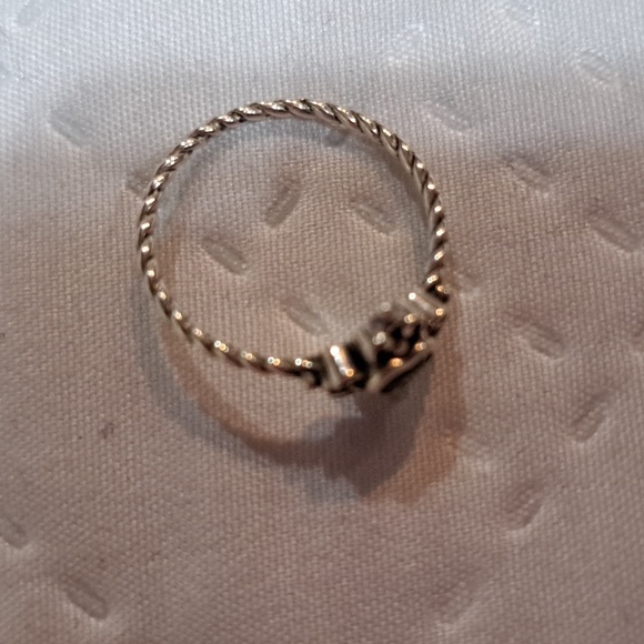 NEW 925 Sterling Heart/Cross Ring Fine Jewelry Black Stone Size 6 Boutique - Picture 3 of 11